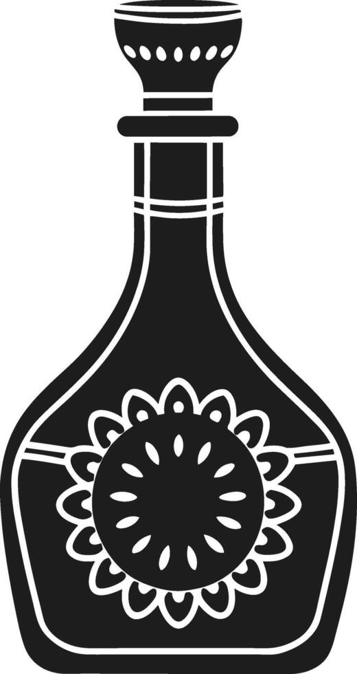 Decorative Tequila Bottle Silhouette - Traditional Mexican for Cinco de Mayo vector