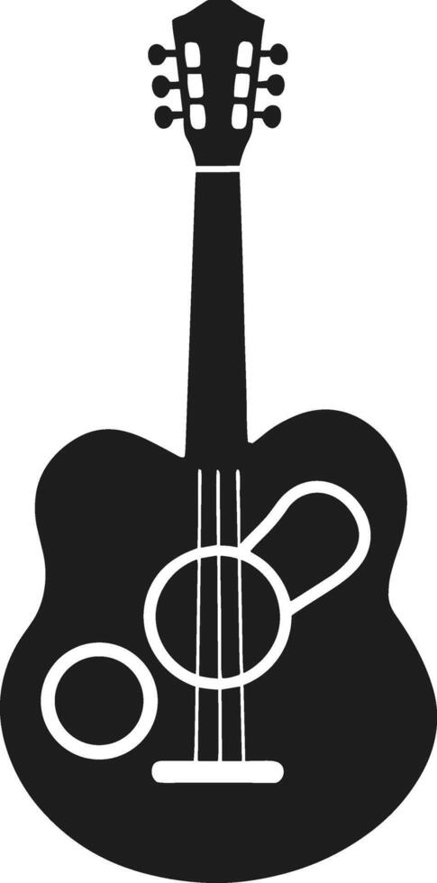 Acoustic Guitar Silhouette - Stylish Musical Instrument Icon vector