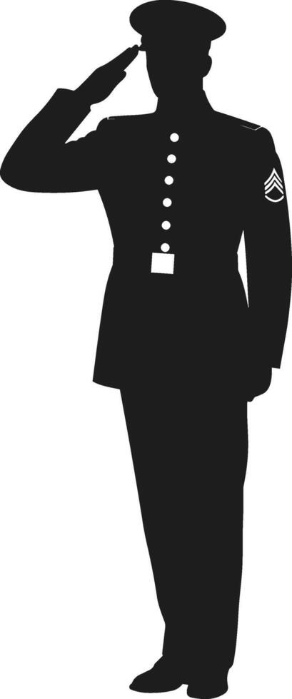 Saluting Soldier Silhouette - Memorial Day Illustration vector