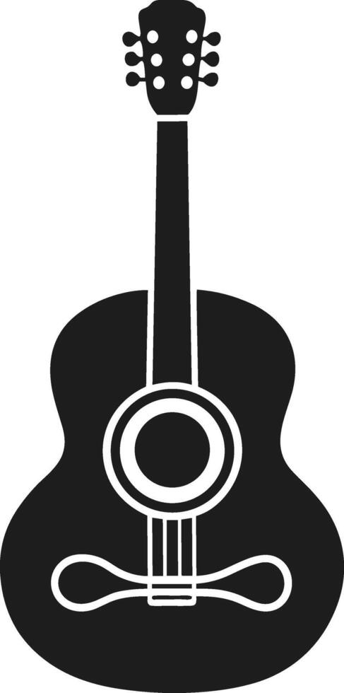 Classical Guitar Silhouette - Elegant Musical Instrument Icon vector