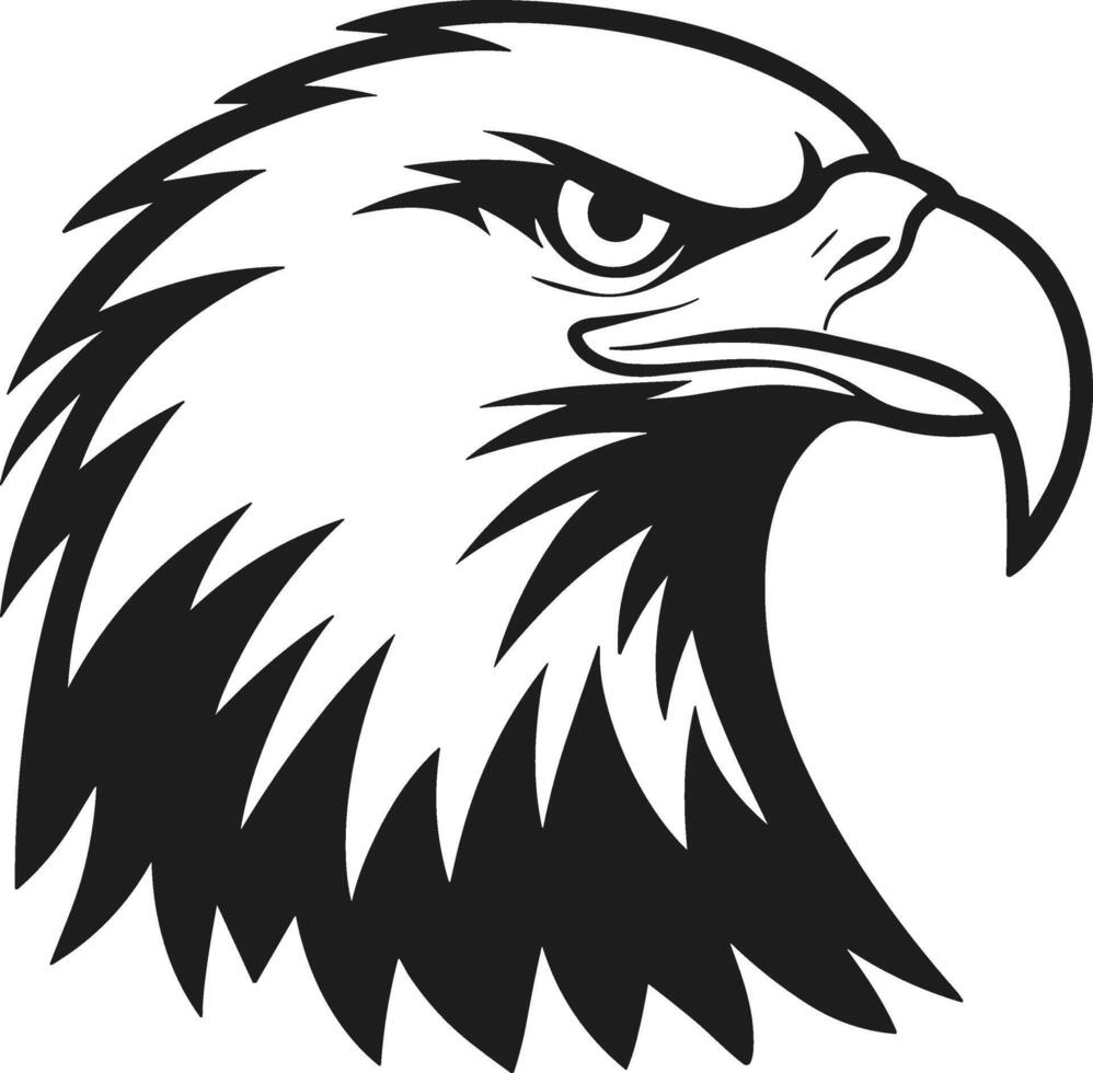 Fierce Bald Eagle Silhouette Illustration for Memorial Day USA vector