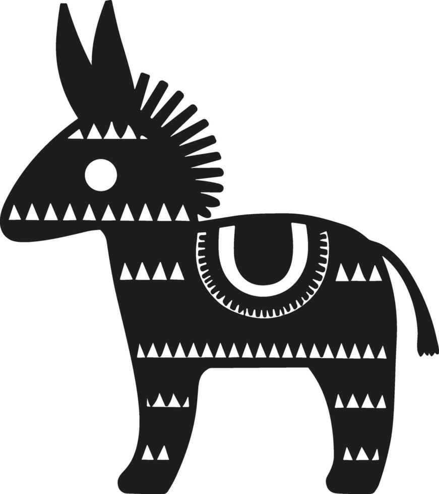 Traditional Mexican Pinata Illustration - Festive Donkey Silhouette for Cinco de Mayo vector