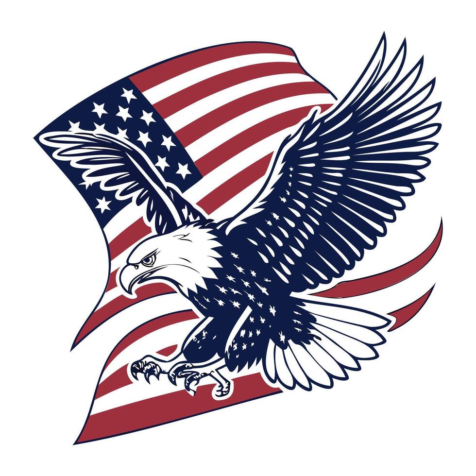 American Flag Eagle Illustration Patriotic and Bold Design vector