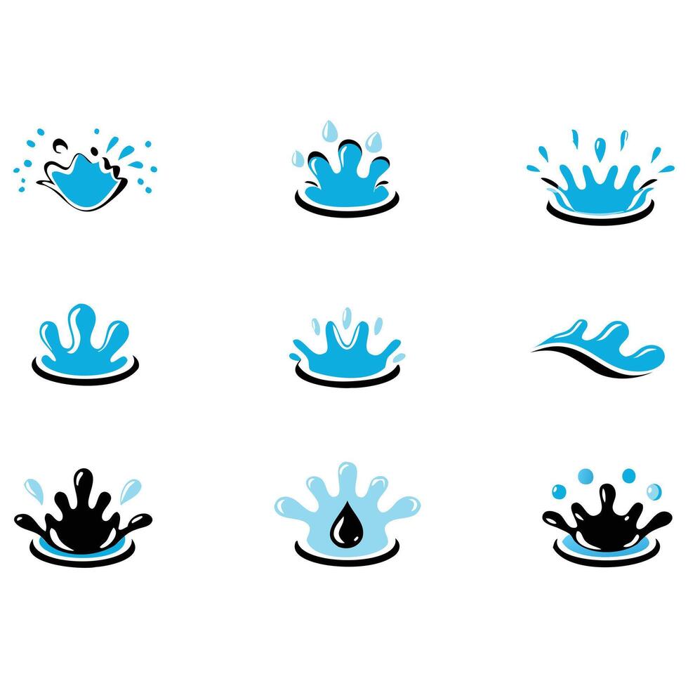 Dynamic Blue Water Splash Illustrations vector