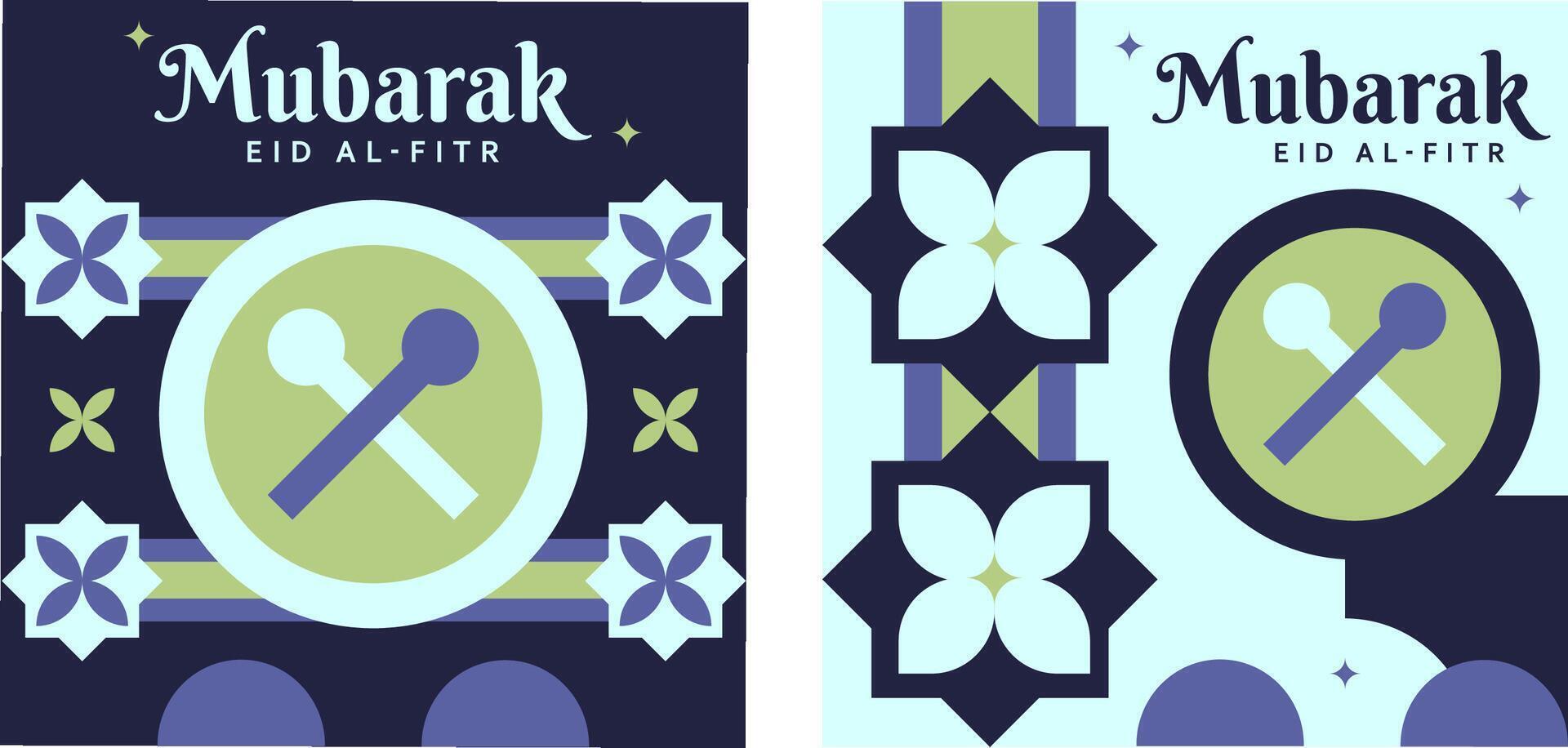 Two different designs for the eid al - fitr holiday vector