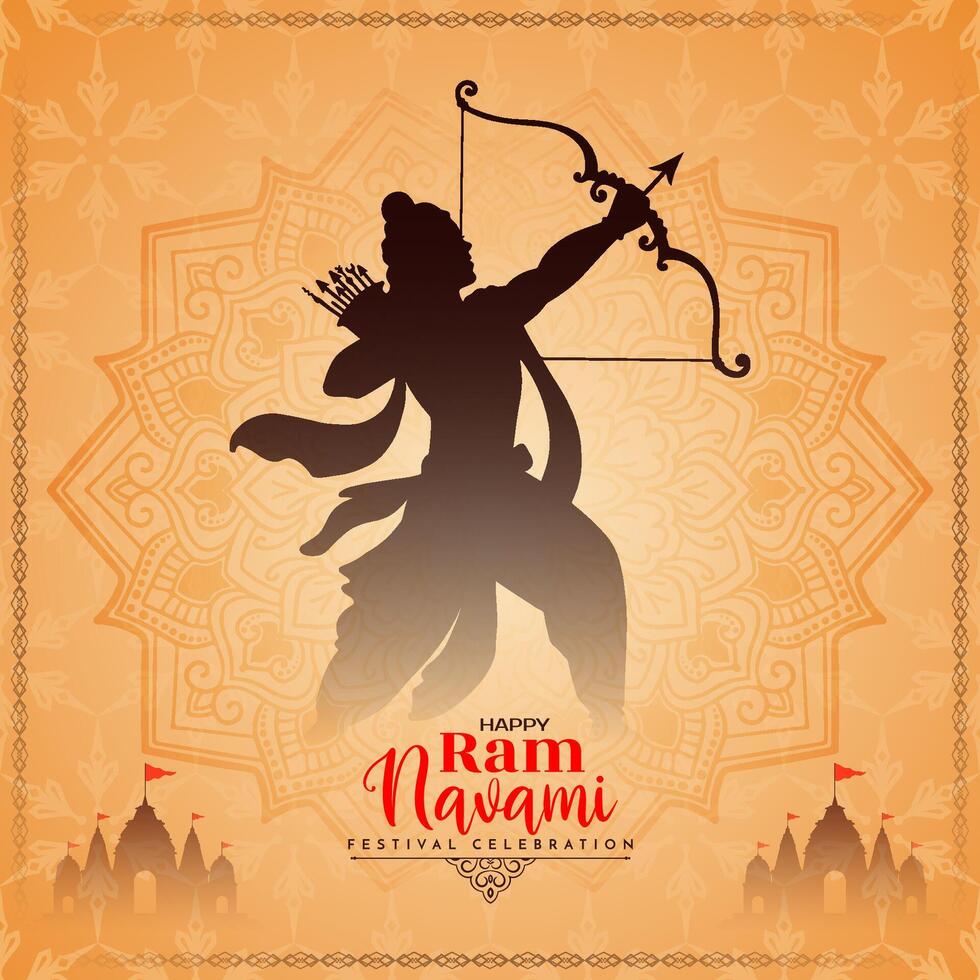 Artistic Happy Ram Navami Indian festival background design vector
