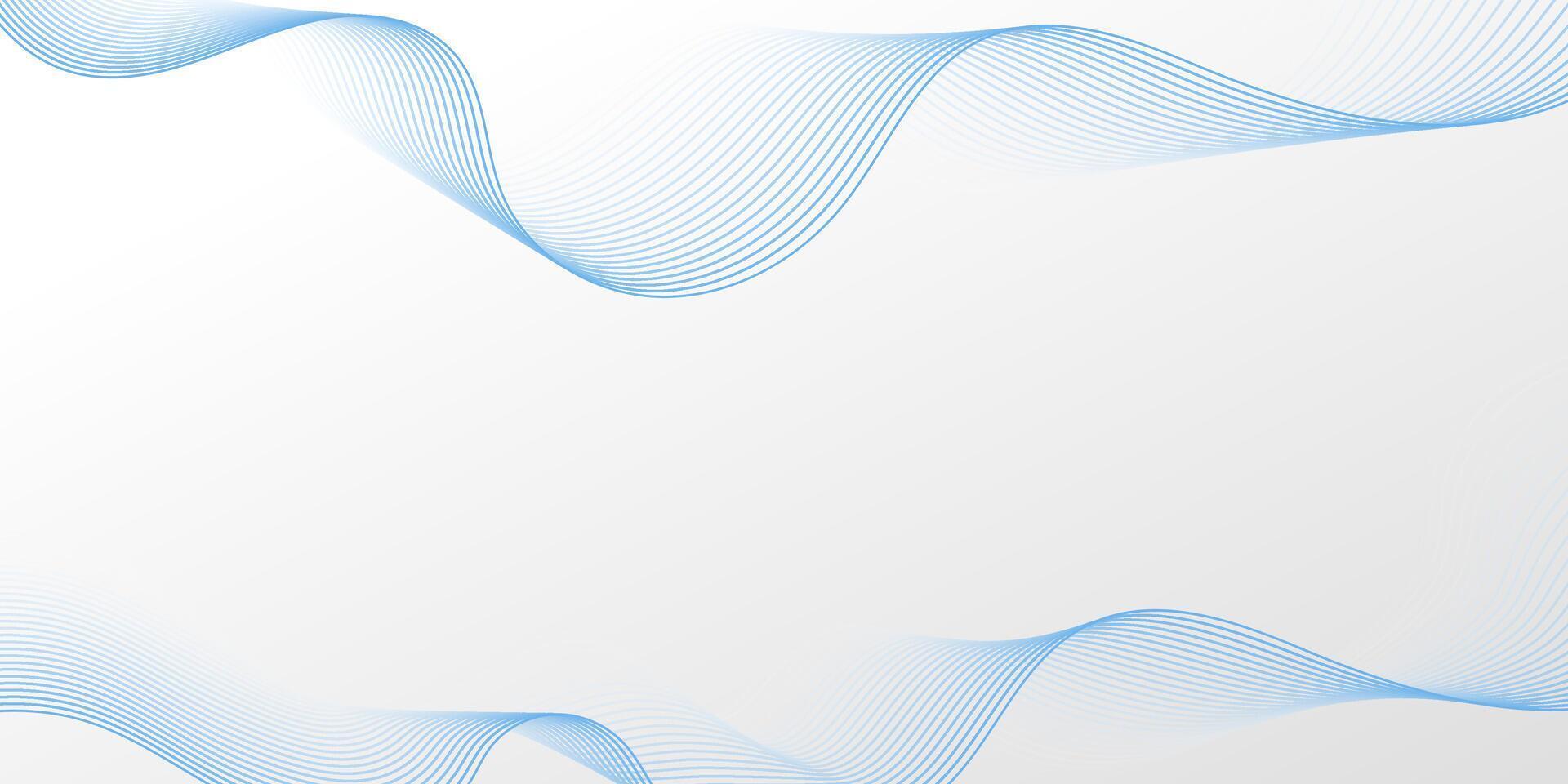 Flowing blue wave lines on a light grey background. Dynamic smooth digital technology backdrop. Future smoke wavy line design for brochure, ads, website, banner, presentation vector
