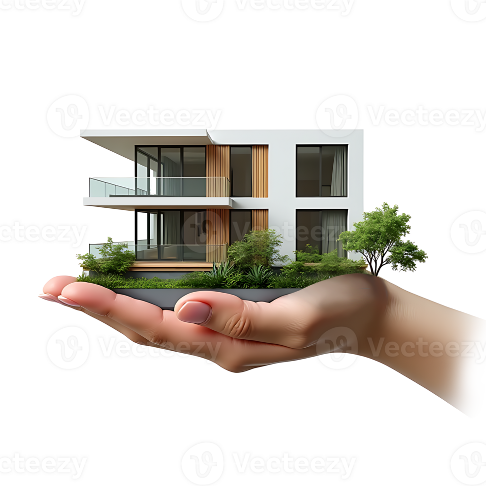 Holding a House in Hand transparent Secure Shelter Concept png