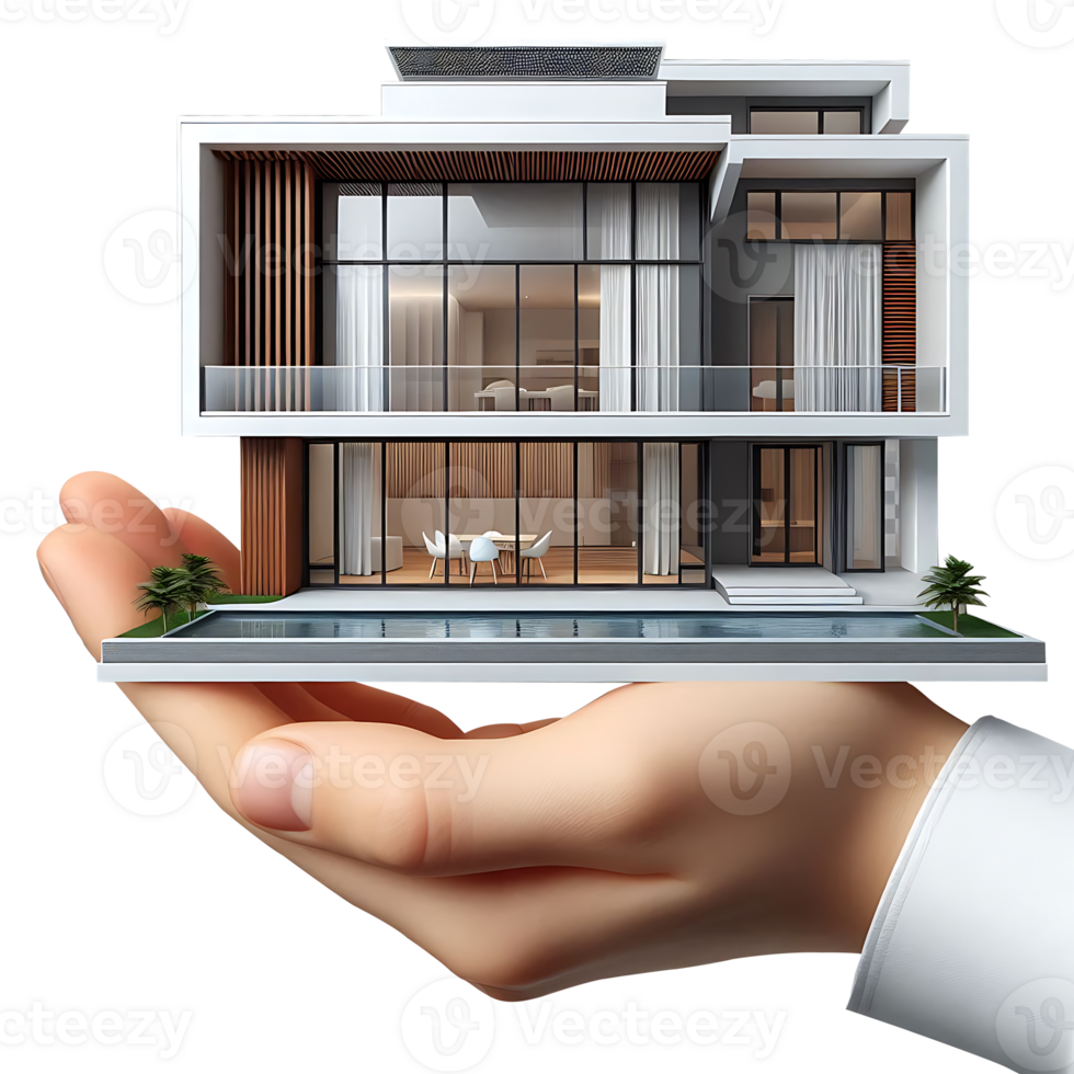 Helping Hand with Home Security and Safety Symbol in transparent png