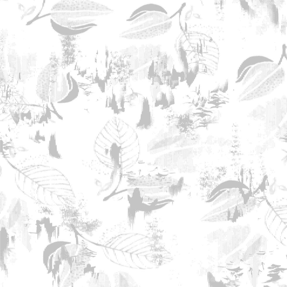 A white and gray wallpaper with leaves and flowers vector