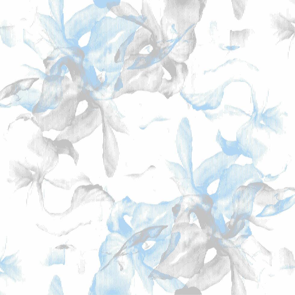 A blue and white floral pattern on a white background vector