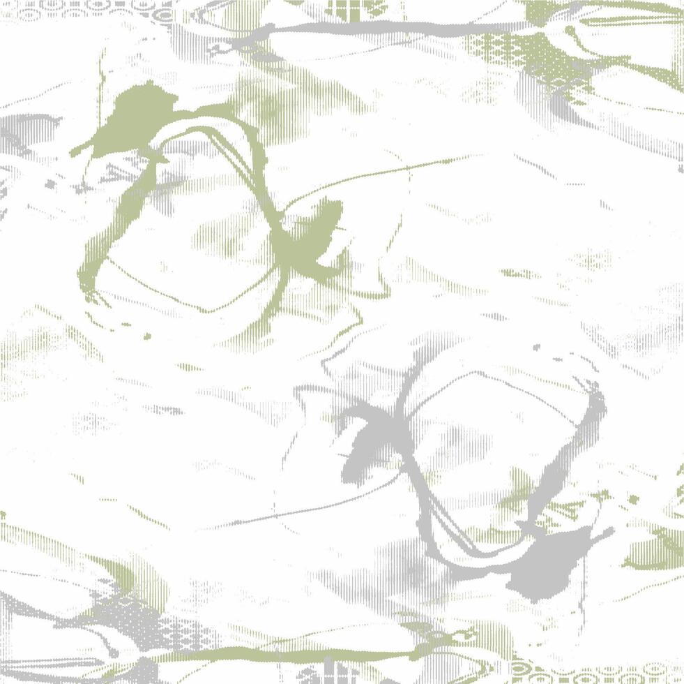 A green and white abstract painting with a white background vector