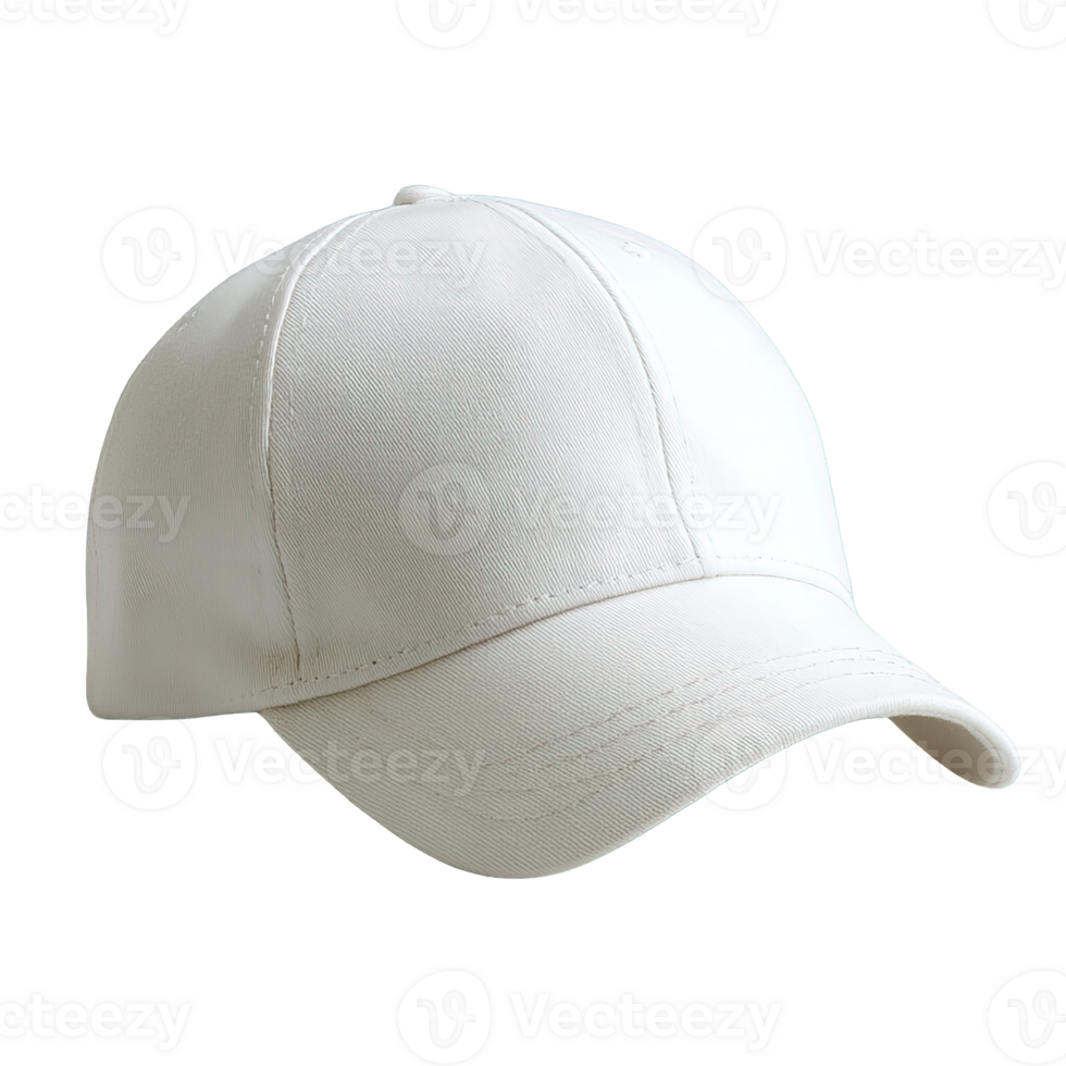 Realistic White Baseball Cap Isolated on Transparent Background png