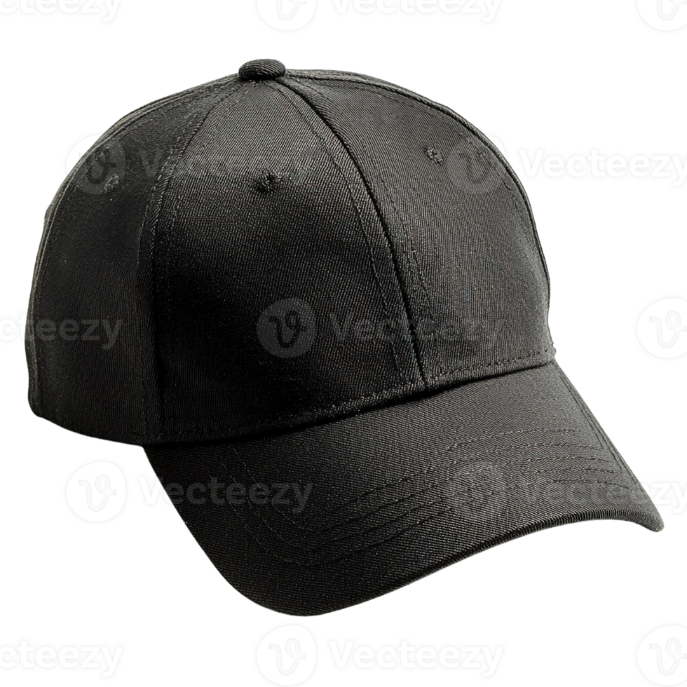 Black Baseball Hat with Clean Design Isolated on Transparent Background png