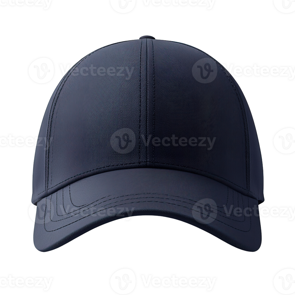 Minimalist and Modern Baseball Cap in Deep Navy Blue Isolated on Transparent Background png