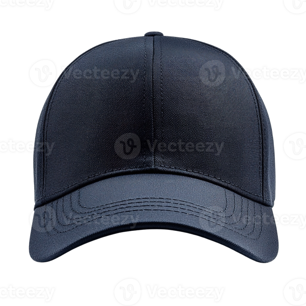 Navy Blue Baseball Hat with Curved Brim Isolated on Transparent Background png