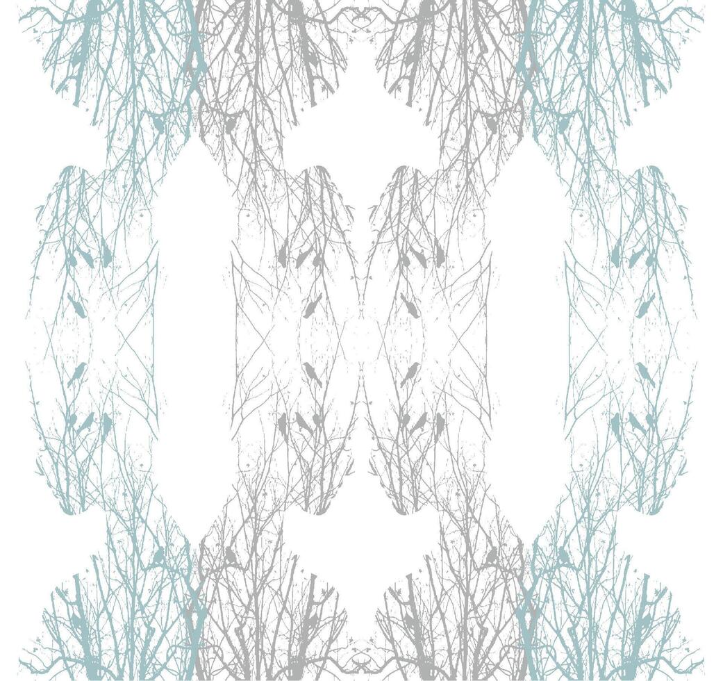 A pattern of trees in blue and white vector