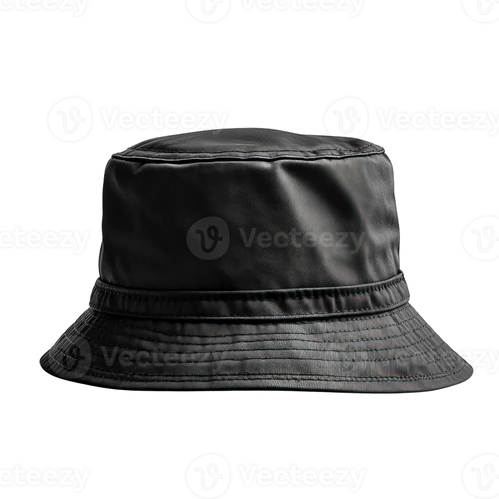 Stylish Black Bucket Hat Isolated on Transparent Background png