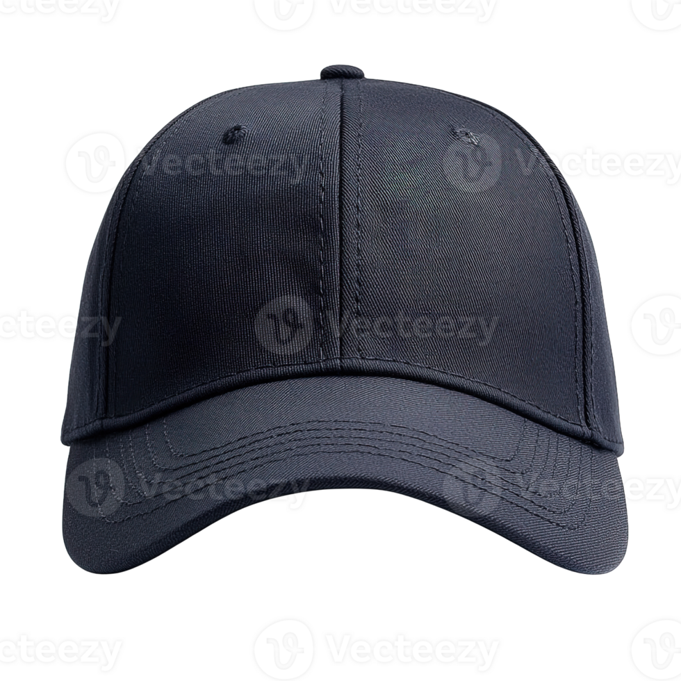 Front View of a Simple and Elegant Blue Baseball Hat Isolated on Transparent Background png