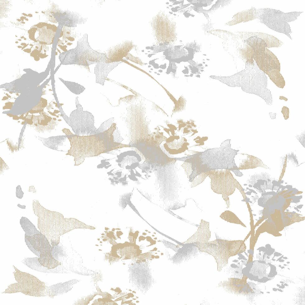 A white and gold floral wallpaper with a flower design vector