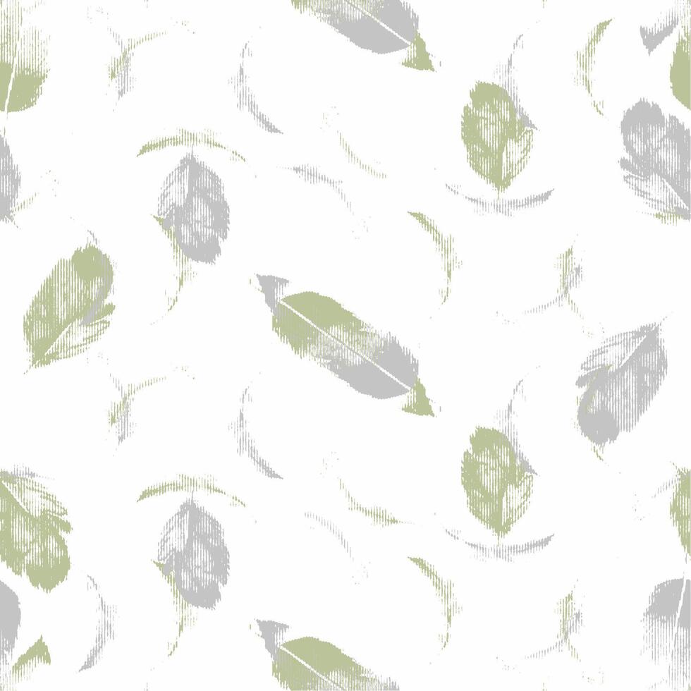 Feathers wallpaper in green and white vector