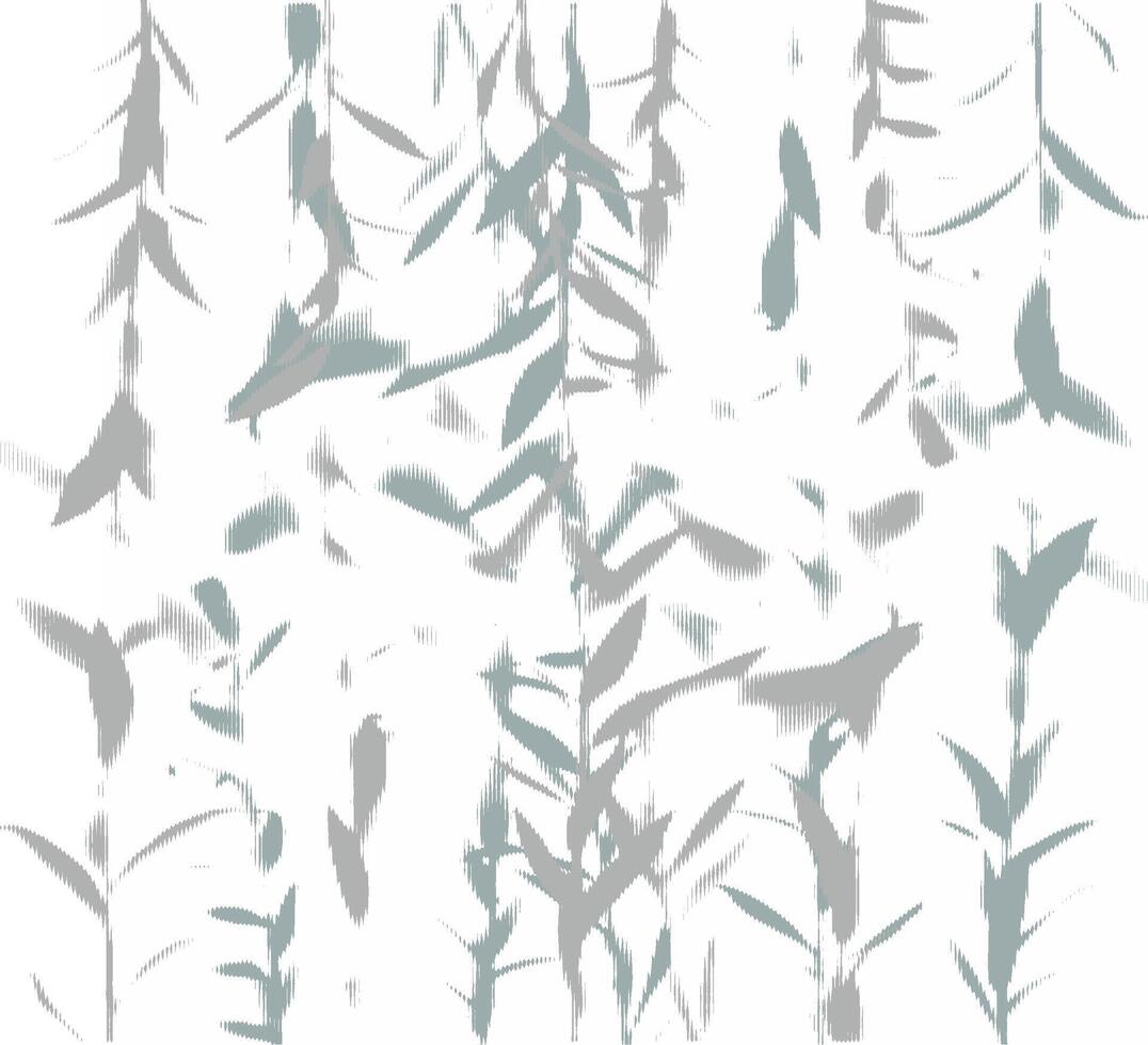 A pattern of leaves and branches in blue and white vector