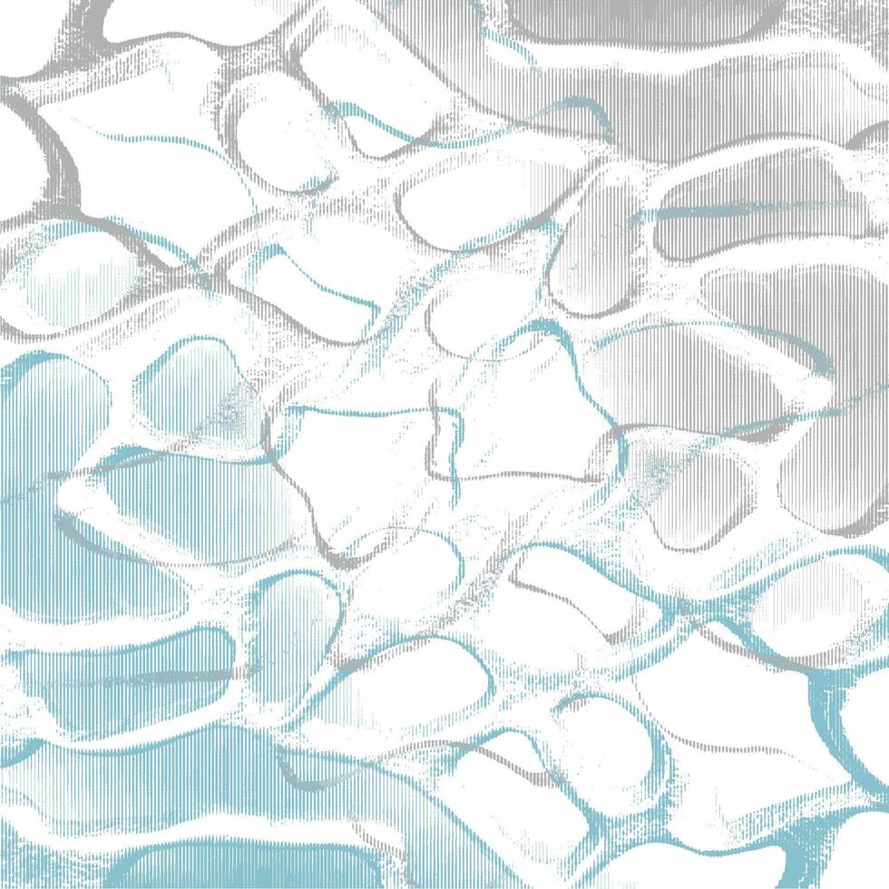 A blue and white abstract painting with a lot of different shapes vector