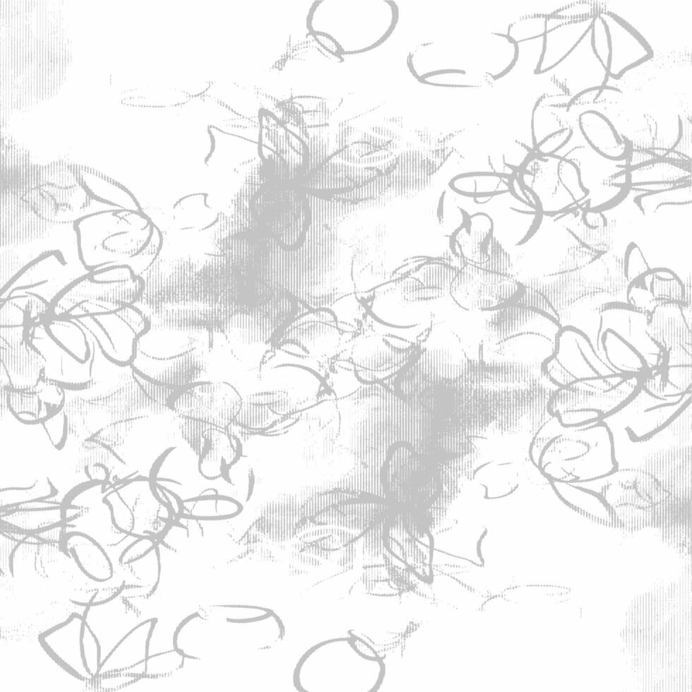 A black and white drawing of flowers and leaves vector