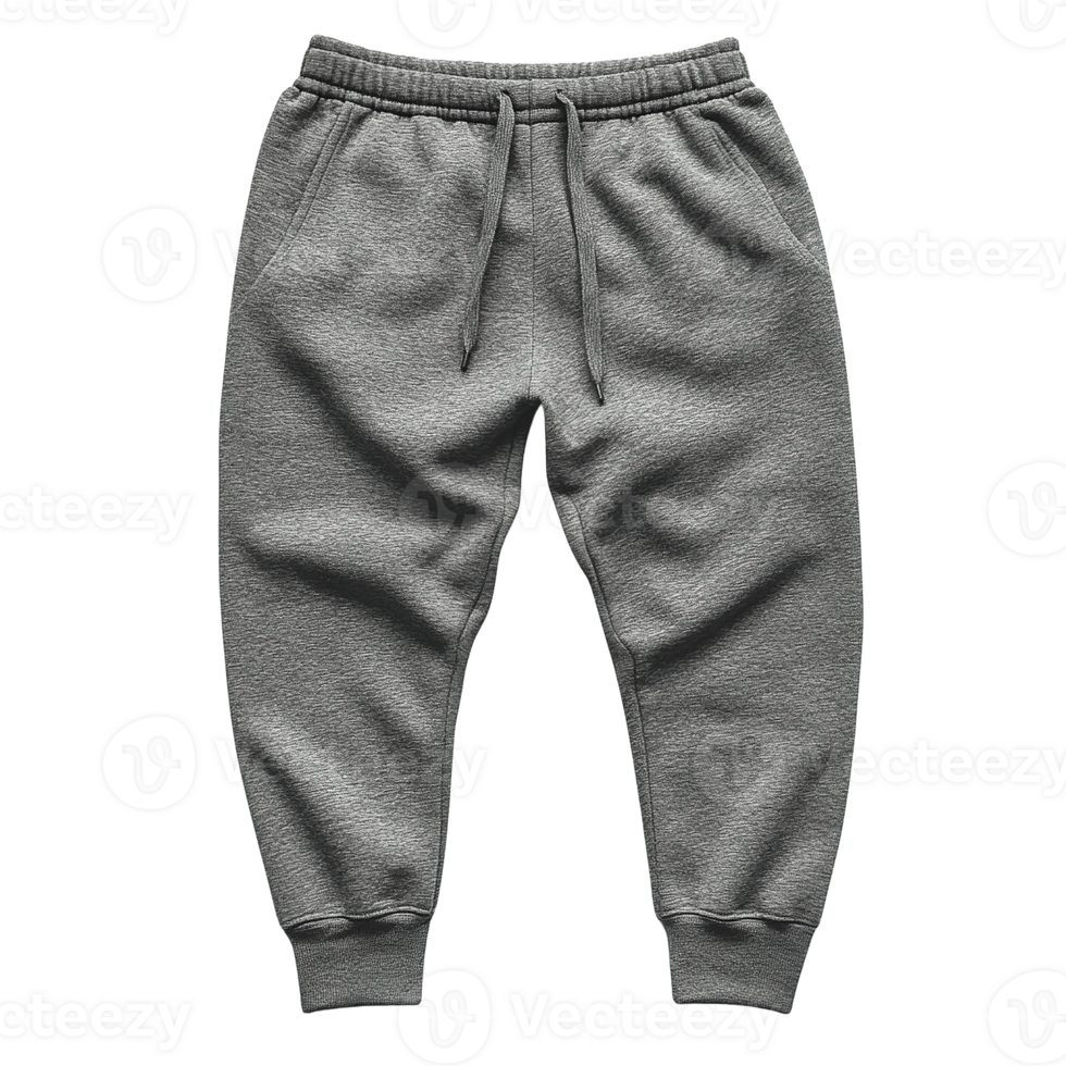 Minimalist and Modern Grey Jogger Pants Isolated on Transparent Background png