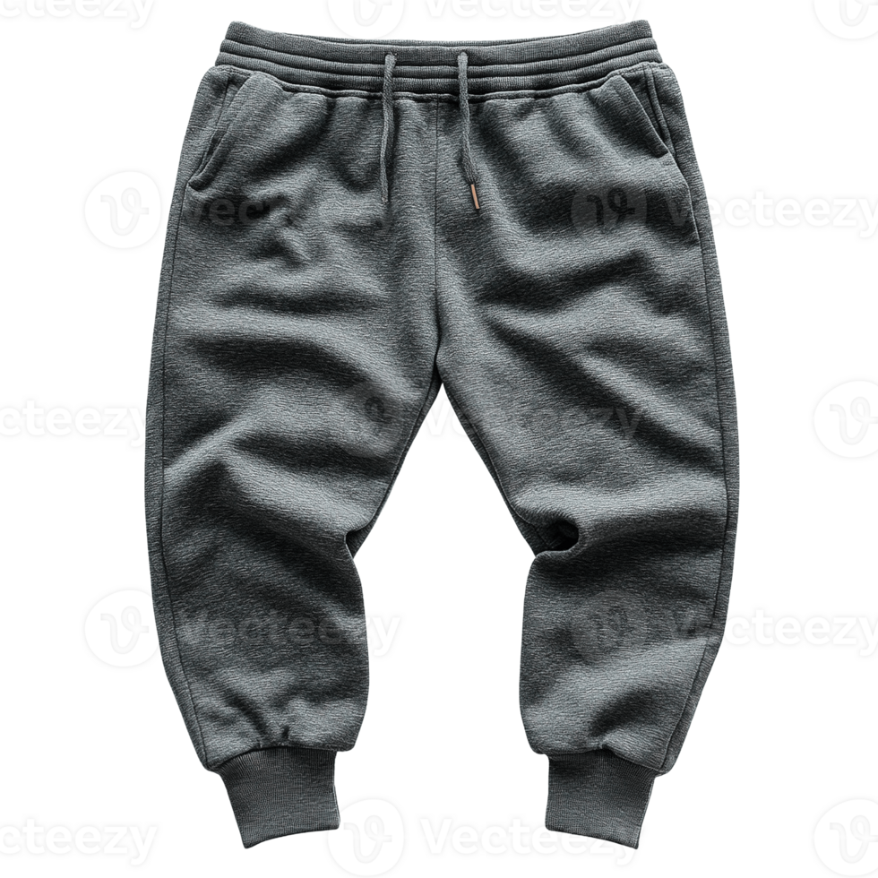 Comfortable and Cozy Gray Jogger Sweatpants for Men and Women Isolated on Transparent Background png