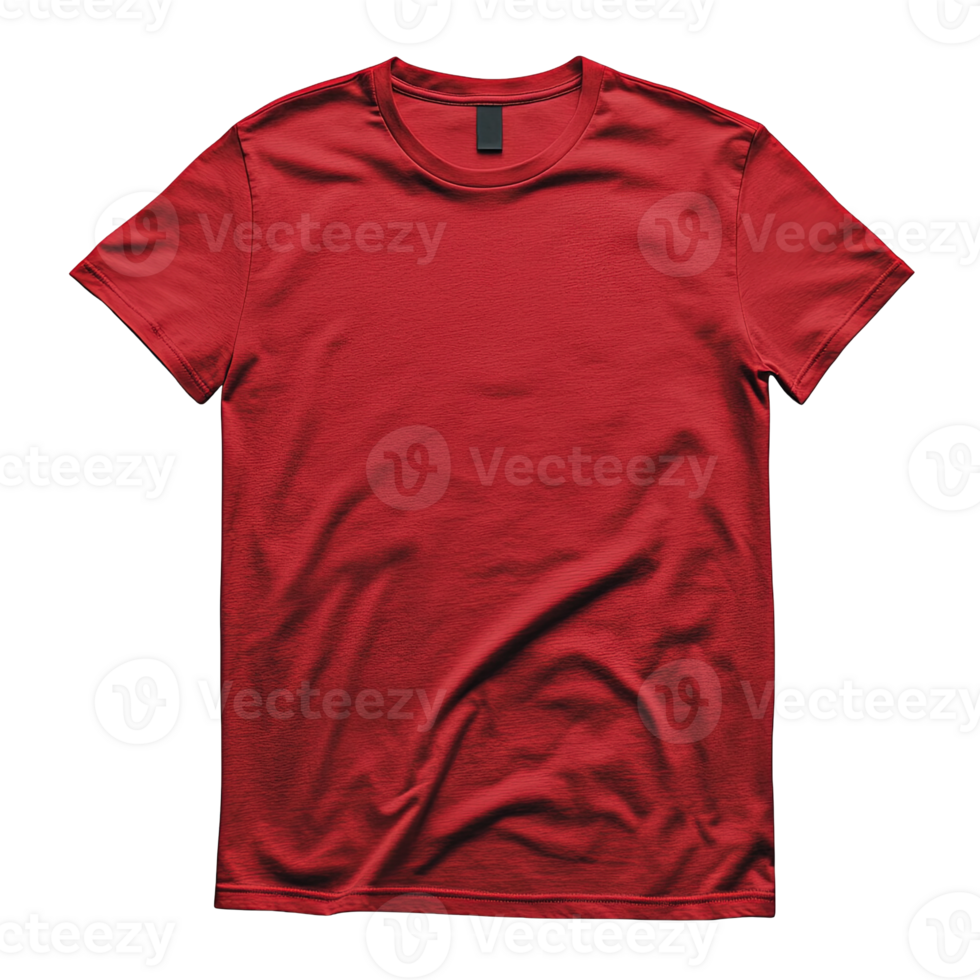 Bright and Bold Red T-Shirt with a Simple Unisex Design Isolated on Transparent Background png