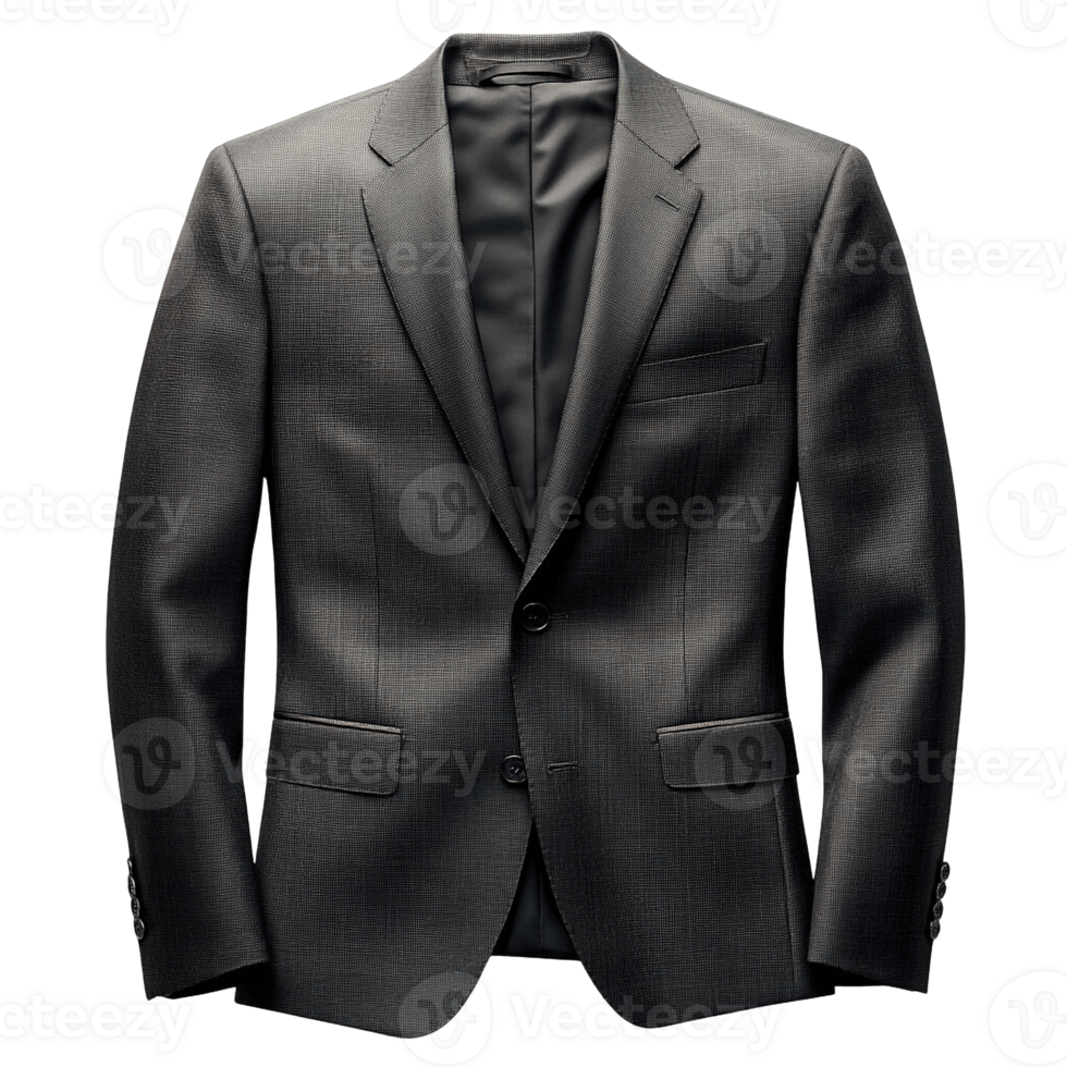Premium Men's Designer Blazer in Dark Grey Isolated on Transparent Background png