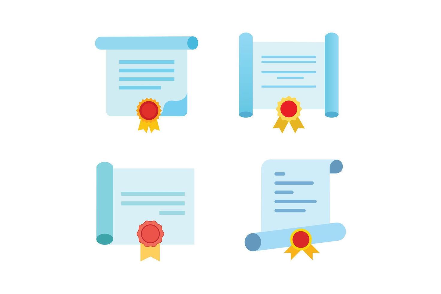 Graduation Certificate Icon Collections, certification icon, college stationery template, master degree icon, diploma certification vector