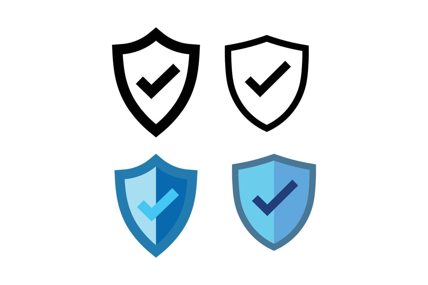 Elegant Shield Crest Logo Collections, shield check mark sign, safety verification icon, safety and security , protective shield vector