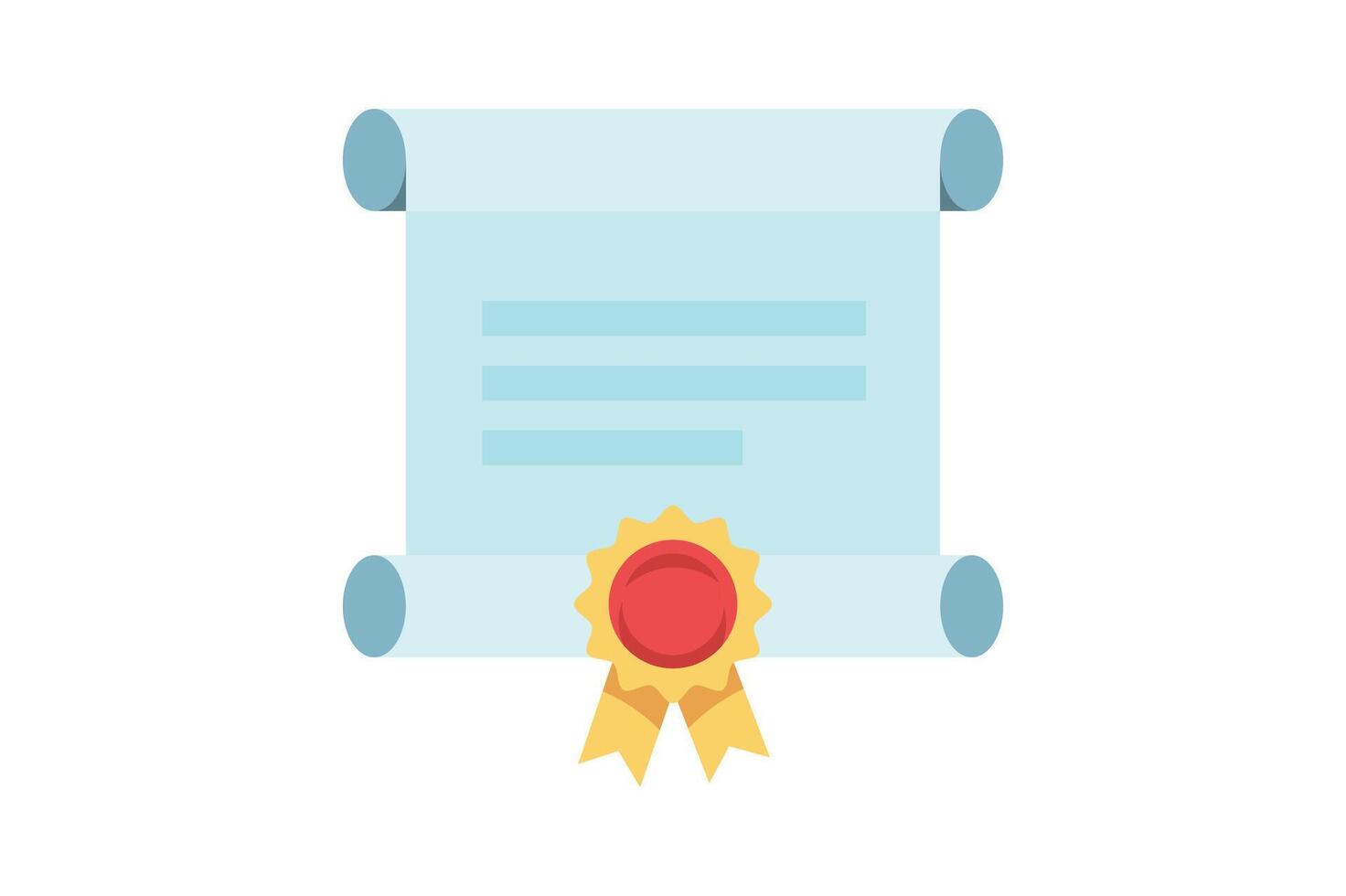 Diploma Scroll with Ribbon, certification icon, college stationery template, master degree icon, diploma certification vector