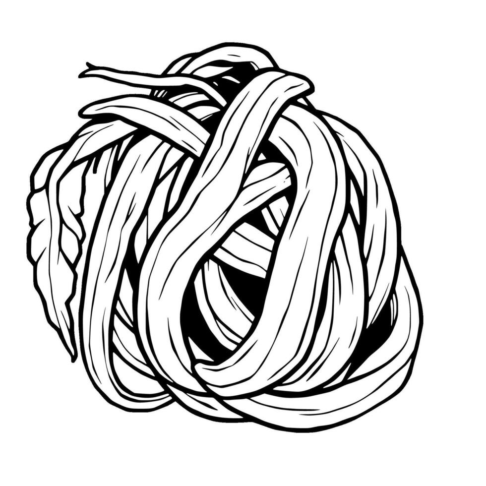 Fresh Green Pasta Nest Culinary Illustration vector