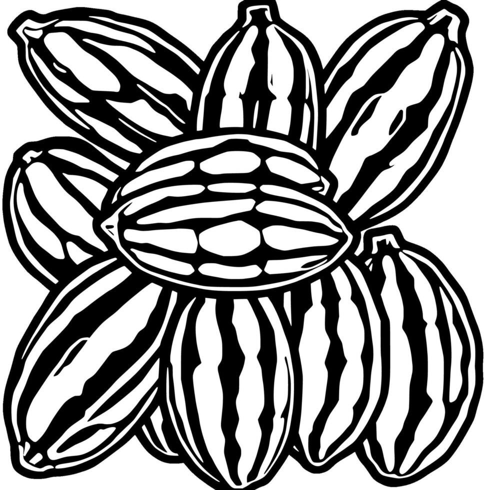 A Collection of Striped Sunflower Seeds Close-Up vector