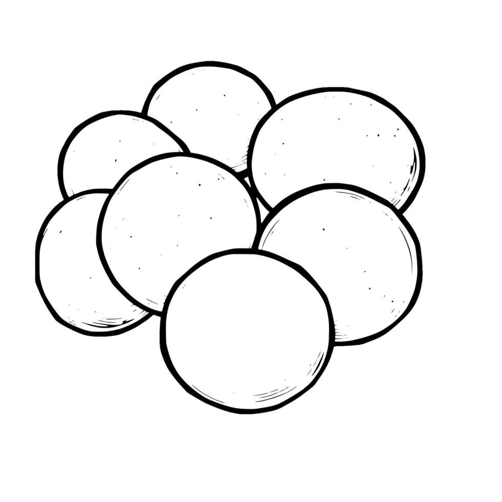 Cluster of Pale Yellow Spheres Hand-Drawn Style vector