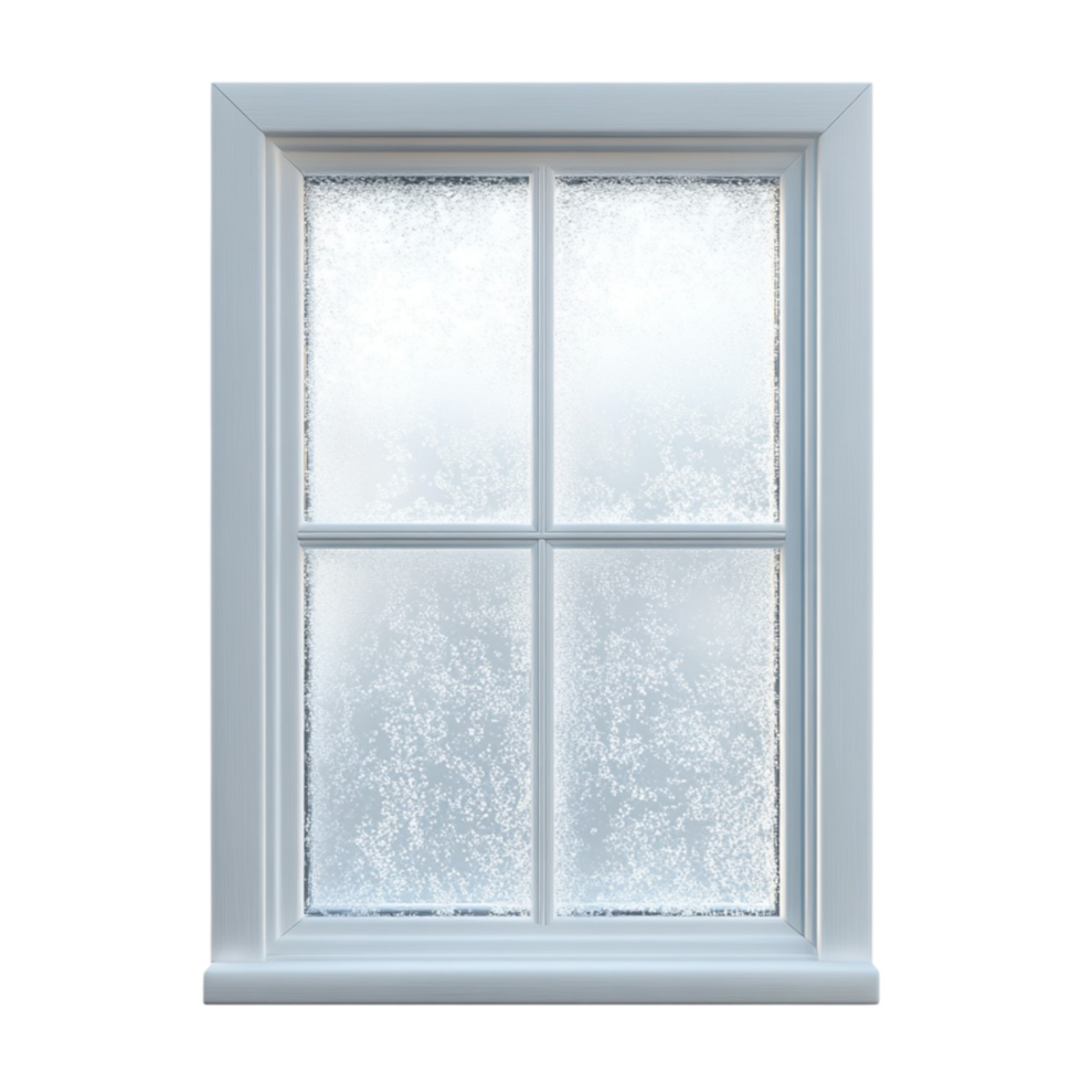 Minimalist Window Frame with Frosted Effect on transparent background png