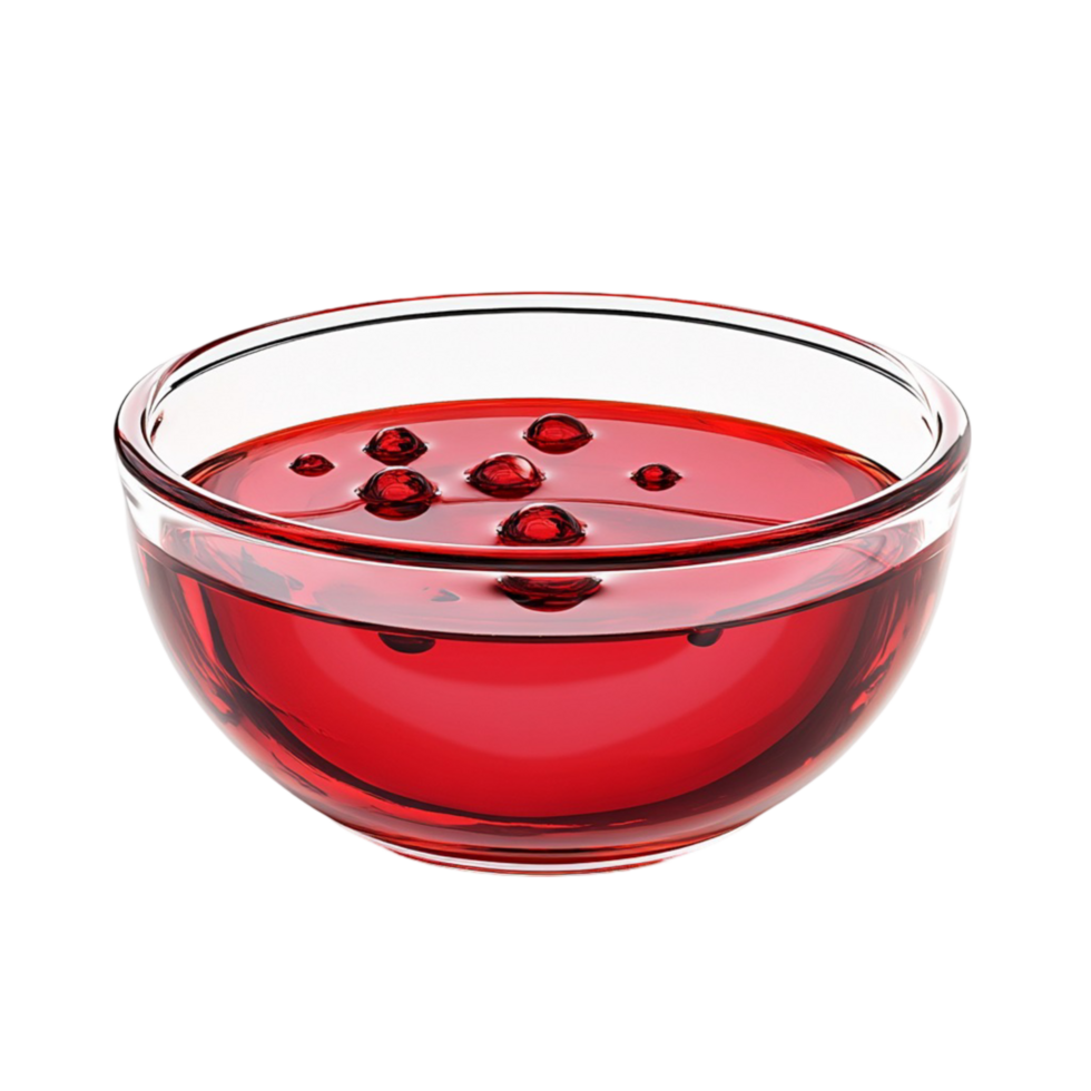 Glass Bowl of Red Herbal Tea on transparent background png