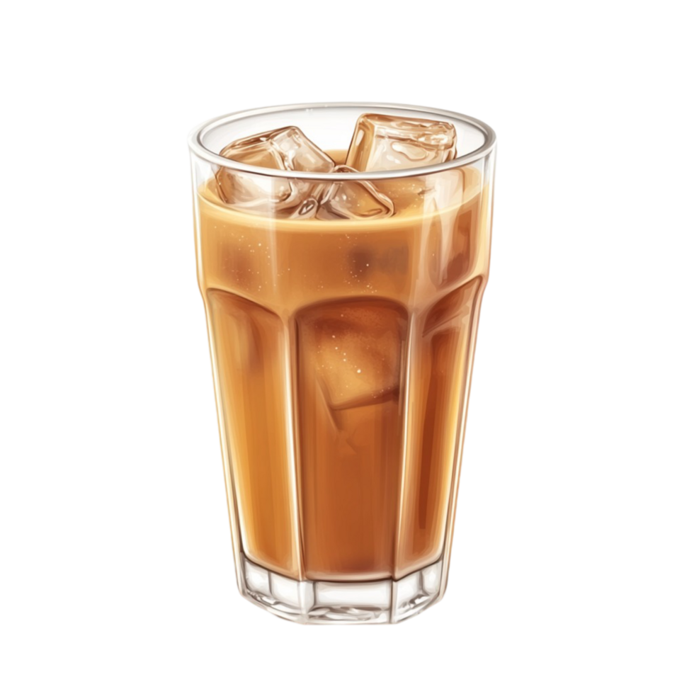 Refreshing Iced Tea in a Tall Glass - Transparent Background png