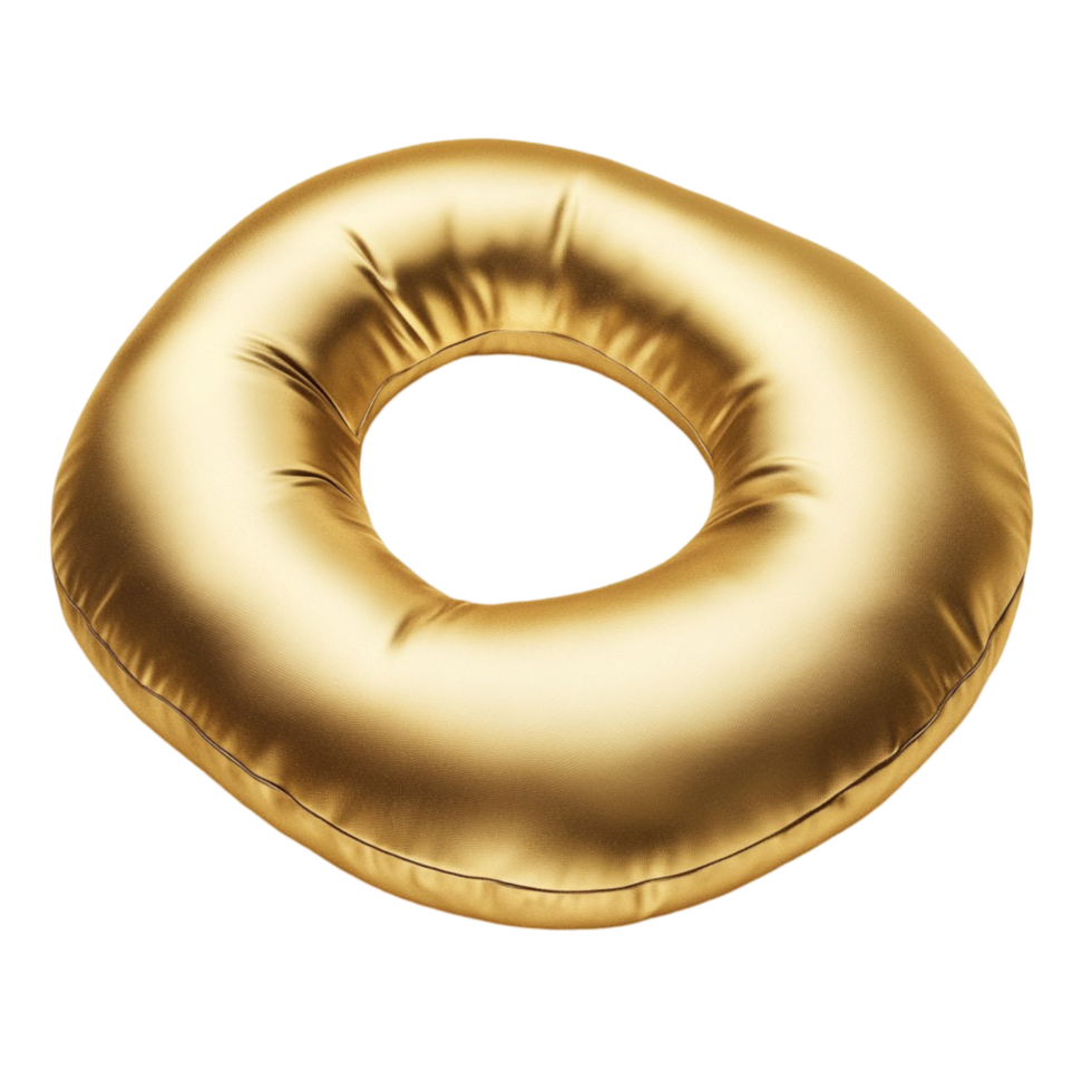 Golden Donut Shaped Cushion - Transparent Background png