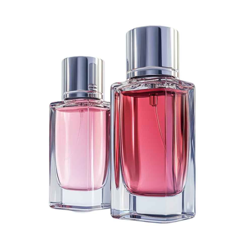Luxury Pink Perfume Bottles on Transparent Background png