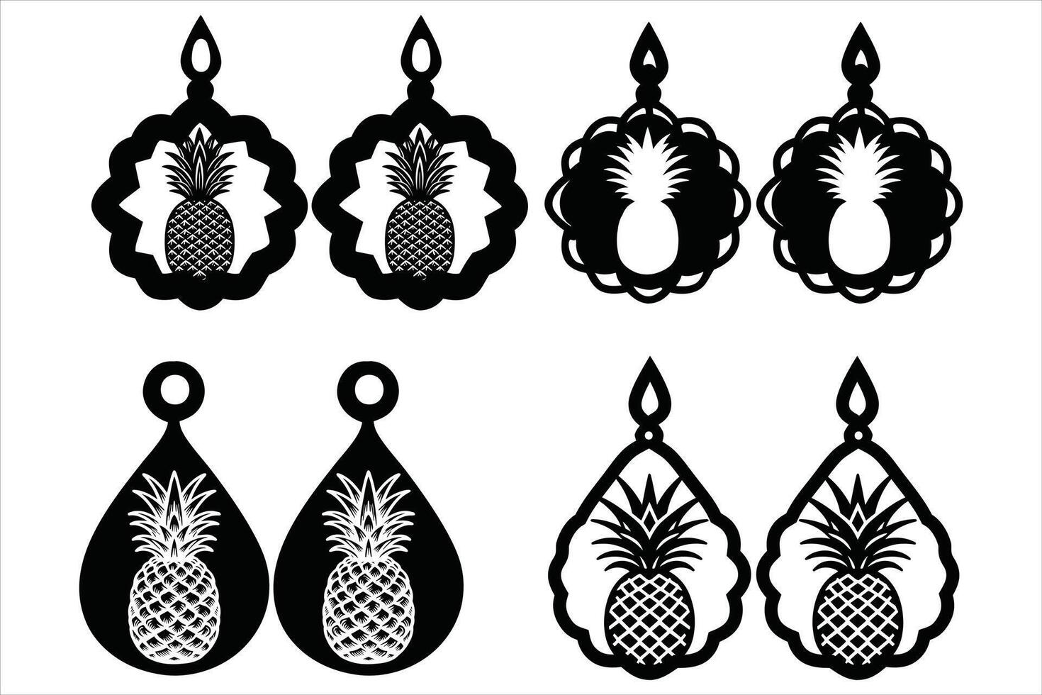 Pineapple Earrings That Shine Bright vector