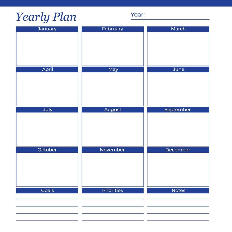 Yearly Planner Template Concept vector