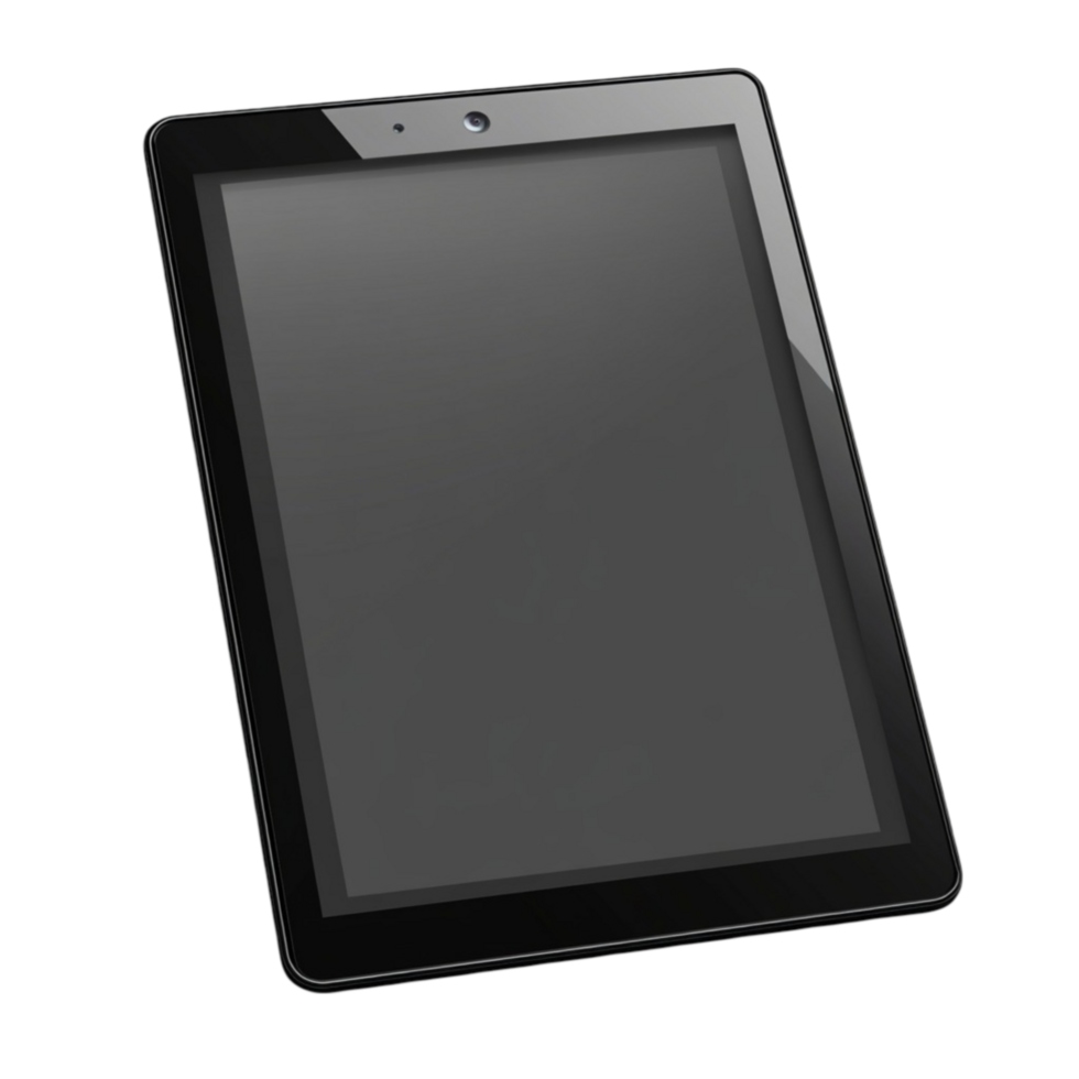 Black Digital Tablet on Transparent Background png