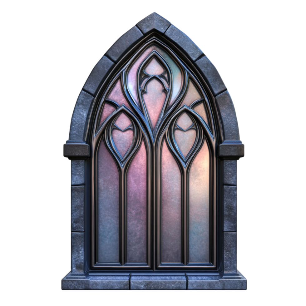 Gothic Window Frame on Transparent Background png