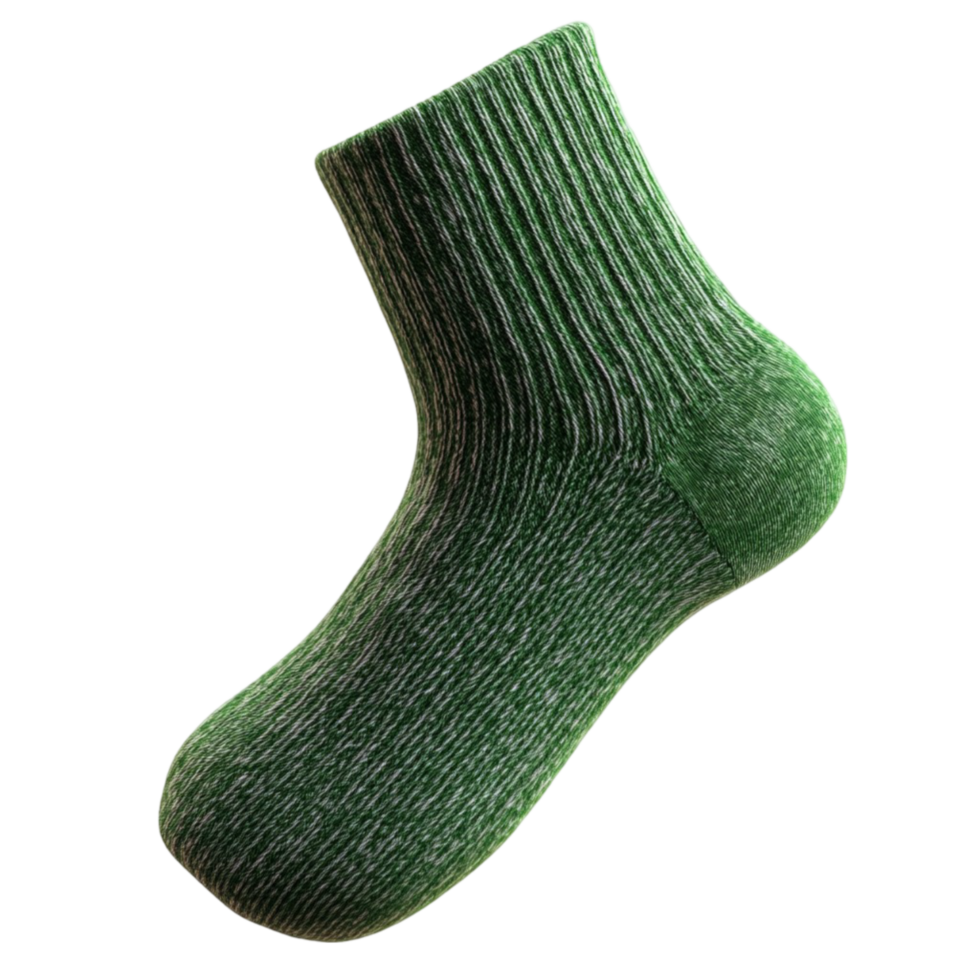 Cozy Green Wool Sock on Transparent Background png