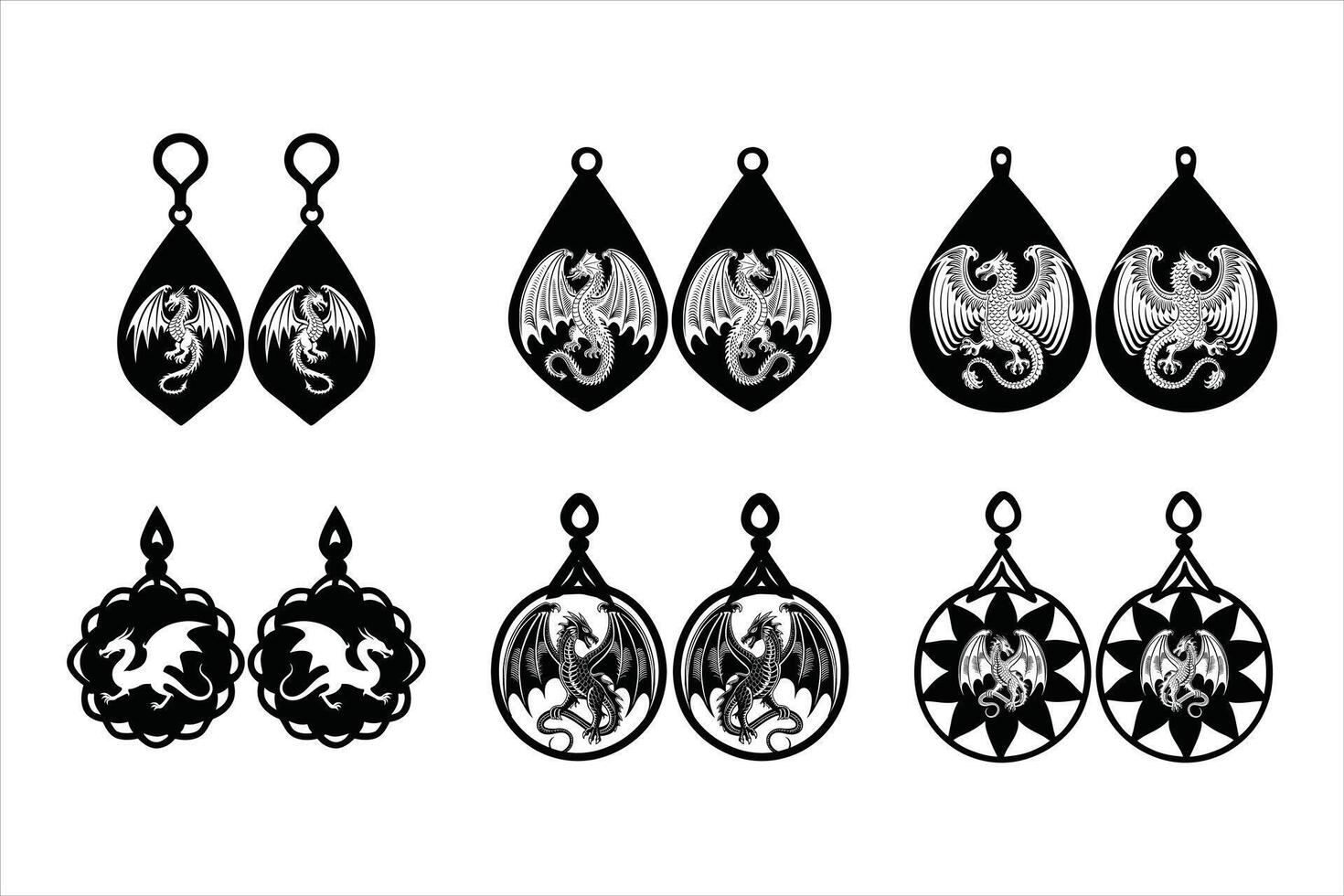 Mythical Dragon Earrings for a Legendary Look vector