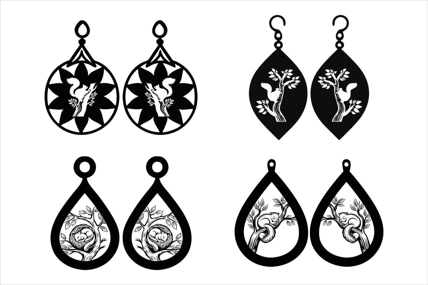 Cute Squirrel Earrings for Nature Lovers vector